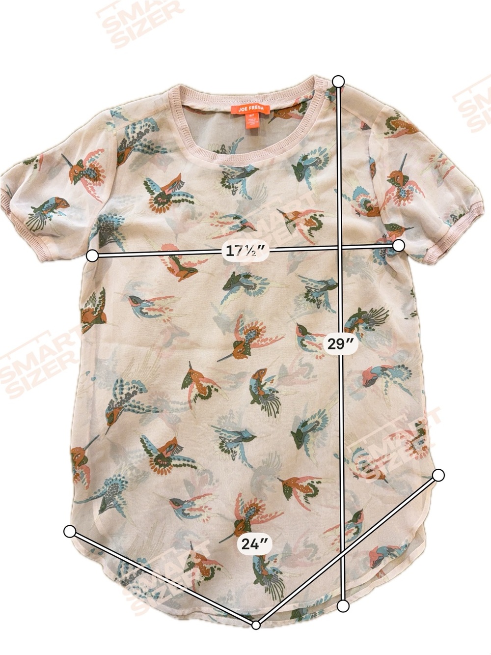 Joe Fresh Cream Blouse with Colorful Bird Print - Picture 5 of 5